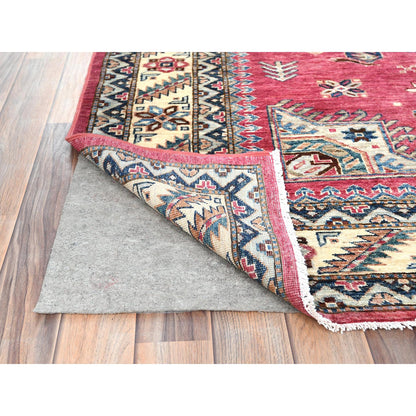 Kazak Wool Hand Knotted Rug Pink Ivory 6.0X9.1 -O082644