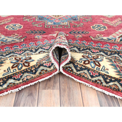 Kazak Wool Hand Knotted Rug Pink Ivory 6.0X9.1 -O082644