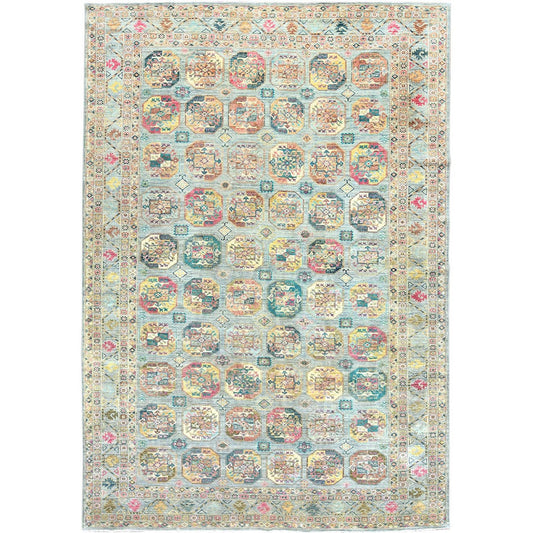 Kazak Wool Hand Knotted Rug Blue Blue 9.9X14.1 -O082656