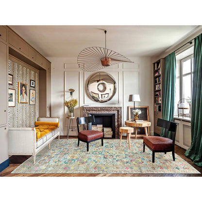 Kazak Wool Hand Knotted Rug Blue Blue 9.9X14.1 -O082656