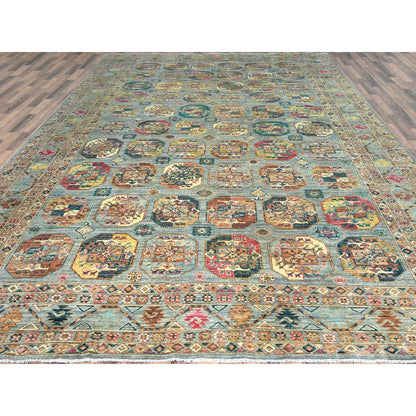 Kazak Wool Hand Knotted Rug Blue Blue 9.9X14.1 -O082656