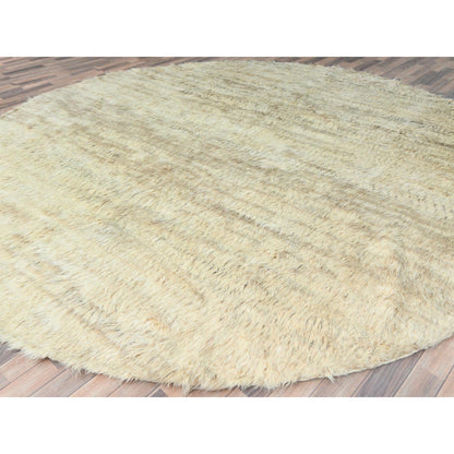 Modern and Contemporary Wool Hand Knotted Rug Beige No Border 12.0X12.1 -O082658