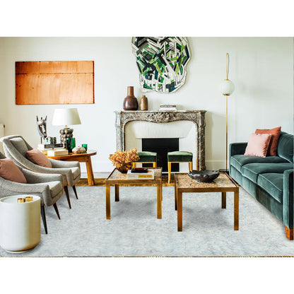 Modern and Contemporary Wool Hand Knotted Rug Grey No Border 8.0X9.9 -O082660