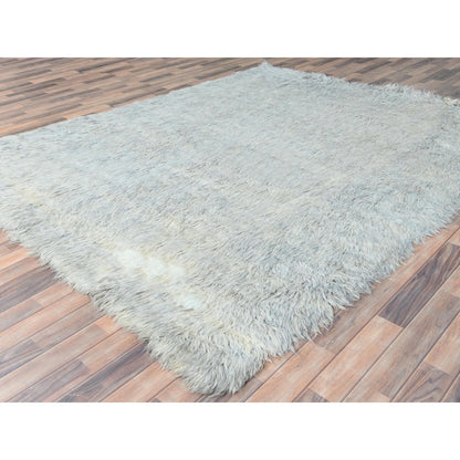 Modern and Contemporary Wool Hand Knotted Rug Grey No Border 8.0X9.9 -O082660