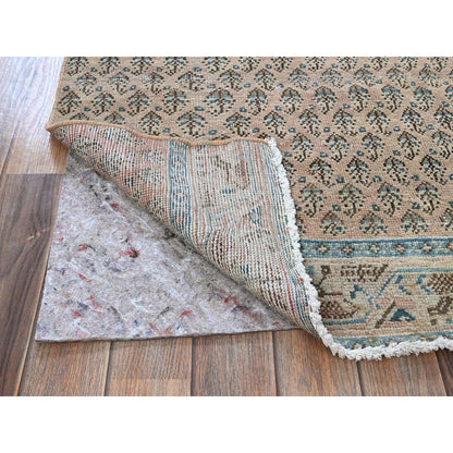 Overdyed & Vintage Wool Hand Knotted Rug Pink 2.4x10.1 -O0826