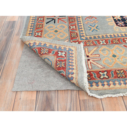 Kazak Wool Hand Knotted Rug Grey 7.9x10.8 -O082706