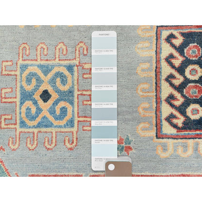Kazak Wool Hand Knotted Rug Grey 7.9x10.8 -O082706
