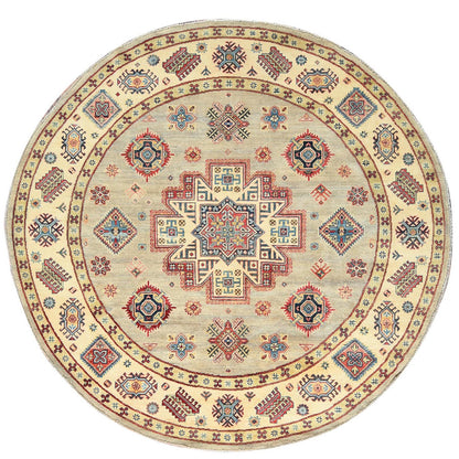 Kazak Wool Hand Knotted Rug Yellow Beige 8.0X7.9 -O082712