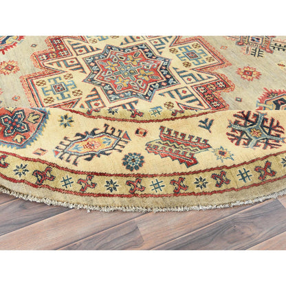 Kazak Wool Hand Knotted Rug Yellow Beige 8.0X7.9 -O082712