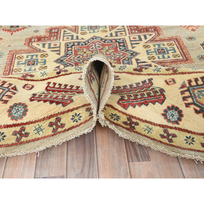 Kazak Wool Hand Knotted Rug Yellow Beige 8.0X7.9 -O082712