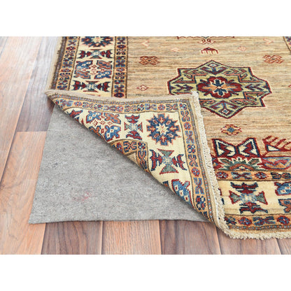 Kazak Wool Hand Knotted Rug Brown Ivory 2.7X13.6 -O082721