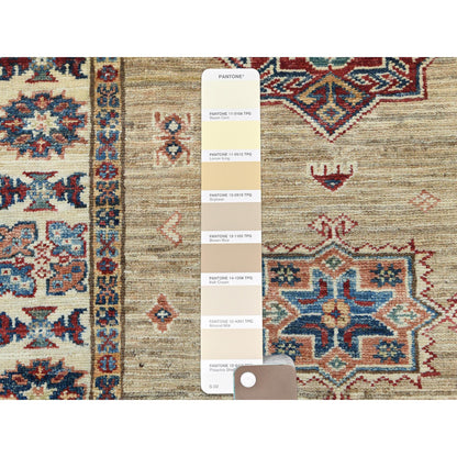 Kazak Wool Hand Knotted Rug Brown Ivory 2.7X13.6 -O082721