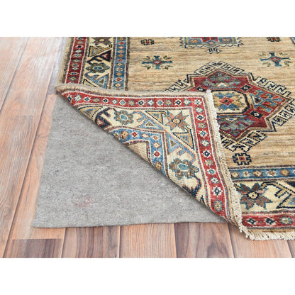 Kazak Wool Hand Knotted Rug Brown Ivory 2.8X13.5 -O082722