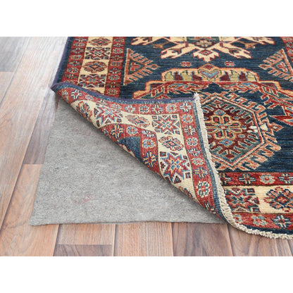 Kazak Wool Hand Knotted Rug Blue Beige 2.7X13.6 -O082725