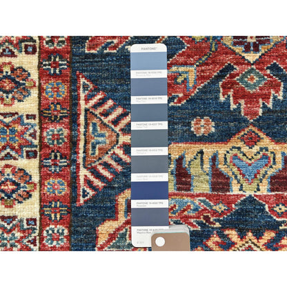 Kazak Wool Hand Knotted Rug Blue Beige 2.7X13.6 -O082725