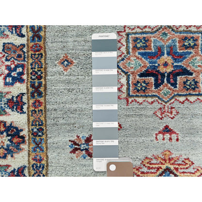 Kazak Wool Hand Knotted Rug Grey Ivory 2.7X8.5 -O082732