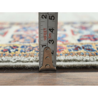 Kazak Wool Hand Knotted Rug Grey Ivory 2.7X8.5 -O082732
