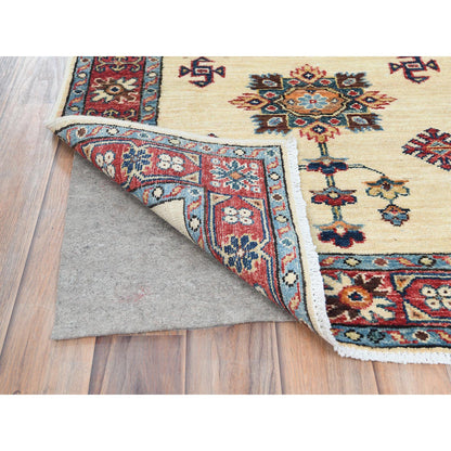Kazak Wool Hand Knotted Rug Ivory Red 2.7X8.6 -O082733