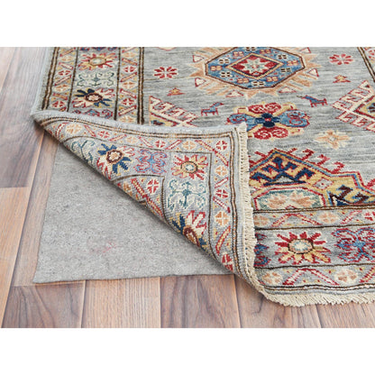 Kazak Wool Hand Knotted Rug Grey Gray 2.8X7.8 -O082735