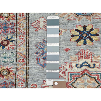 Kazak Wool Hand Knotted Rug Grey Gray 2.8X7.8 -O082735