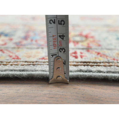 Kazak Wool Hand Knotted Rug Grey Gray 2.8X7.8 -O082735