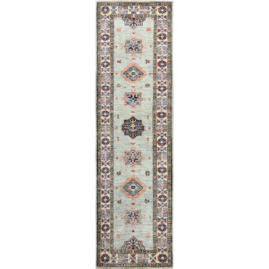 Kazak Wool Hand Knotted Rug Grey Ivory 2.5X8.6 -O082740