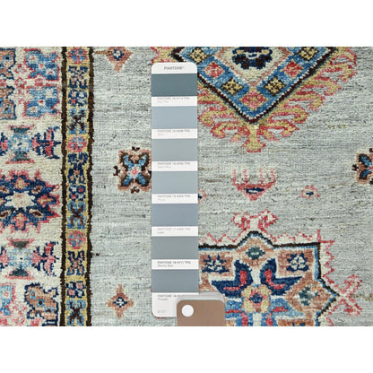 Kazak Wool Hand Knotted Rug Grey Ivory 2.5X8.6 -O082740