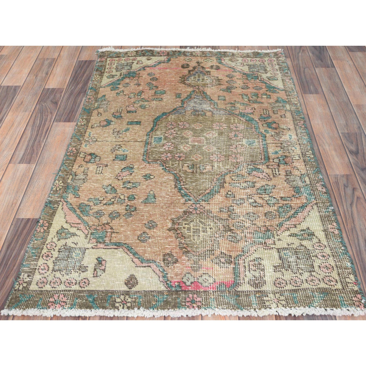 Overdyed & Vintage Wool Hand Knotted Rug Brown Brown 3.0X4.5 -O082788