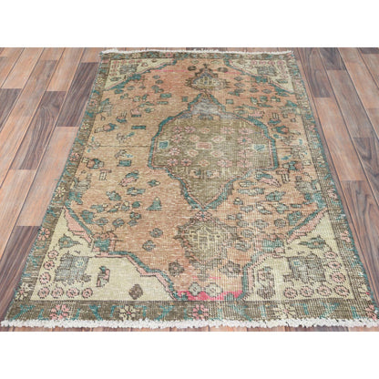 Overdyed & Vintage Wool Hand Knotted Rug Brown Brown 3.0X4.5 -O082788