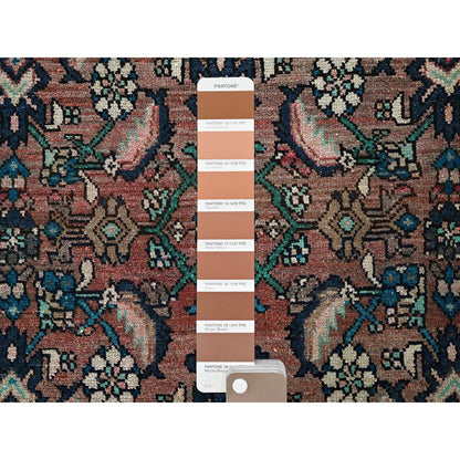Overdyed & Vintage Wool Hand Knotted Rug Red 2.2x8.7 -O0827