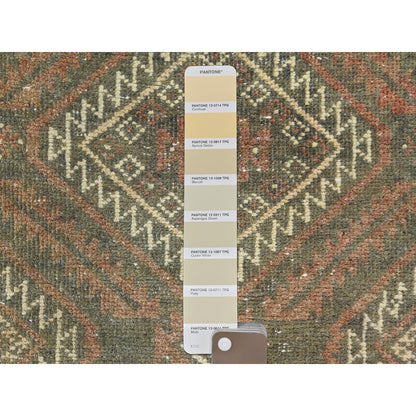 Overdyed & Vintage Wool Hand Knotted Rug Brown Brown 3.0X5.5 -O082806