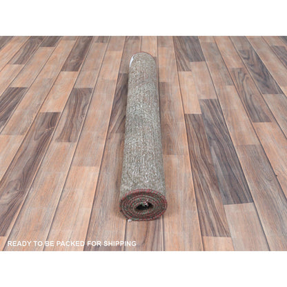 Overdyed & Vintage Wool Hand Knotted Rug Brown Brown 3.0X5.5 -O082806