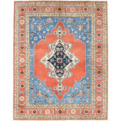 Heriz Wool Hand Knotted Rug Blue Red 9.1X11.8 -O082824
