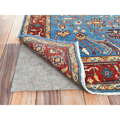 Heriz Wool Hand Knotted Rug Blue Red 3.10X6.1 -O082827