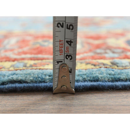 Heriz Wool Hand Knotted Rug Blue Red 4.0X5.9 -O082830