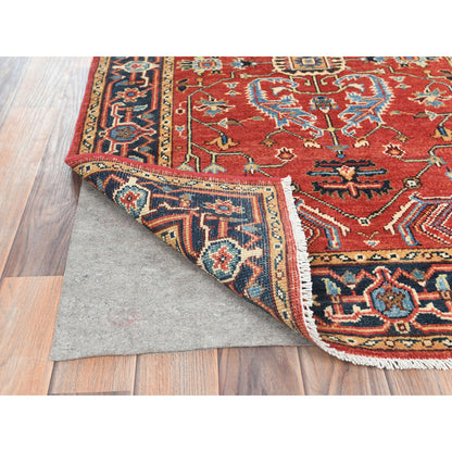 Heriz Wool Hand Knotted Rug Red Navy Blue 3.1X4.9 -O082844