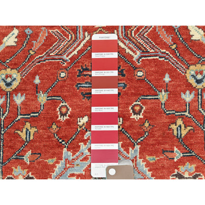 Heriz Wool Hand Knotted Rug Red Navy Blue 3.0X4.10 -O082846