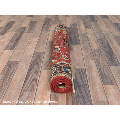 Heriz Wool Hand Knotted Rug Red Navy Blue 3.0X4.10 -O082846