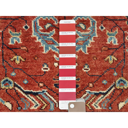 Heriz Wool Hand Knotted Rug Red Navy Blue 2.1X2.10 -O082857