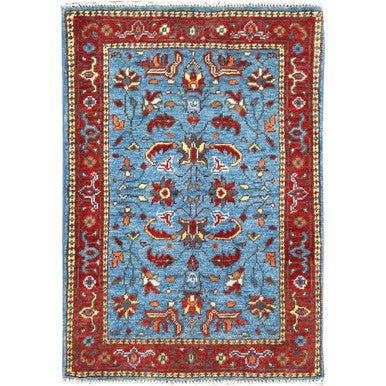 Heriz Wool Hand Knotted Rug Blue Red 2.0X2.10 -O082866