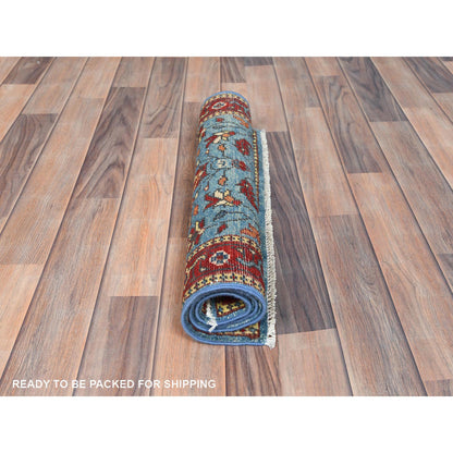 Heriz Wool Hand Knotted Rug Blue Red 2.0X2.10 -O082866