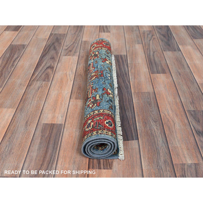 Heriz Wool Hand Knotted Rug Blue Red 2.1X2.10 -O082870