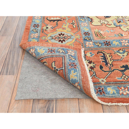 Heriz Wool Hand Knotted Rug Orange Orange 8.9X11.8 -O082876