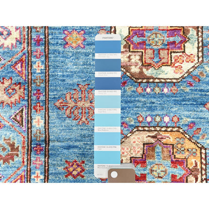 Kazak Wool Hand Knotted Rug Blue Blue 2.7X9.9 -O082893