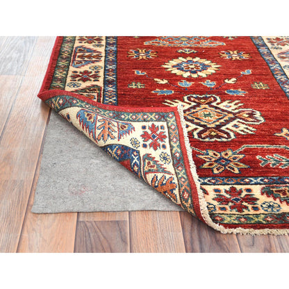 Kazak Wool Hand Knotted Rug Red Ivory 2.10X11.7 -O082905