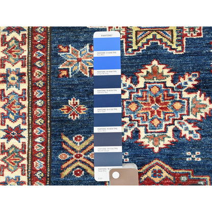 Kazak Wool Hand Knotted Rug Blue Ivory 2.10X13.8 -O082912
