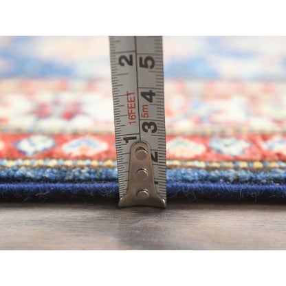 Kazak Wool Hand Knotted Rug Blue Ivory 2.10X13.8 -O082912