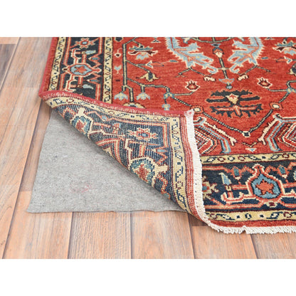 Heriz Wool Hand Knotted Rug Red Black 3.0X4.10 -O082917