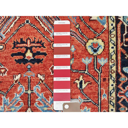 Heriz Wool Hand Knotted Rug Red Black 3.0X4.10 -O082917