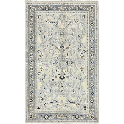 Heriz Wool Hand Knotted Rug Grey Gray 2.10X4.10 -O082918